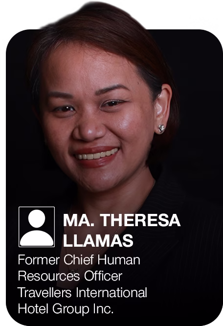 Maria Theresa Llamas' profile picture for the upcoming hrX Philippines 2025. She is the Chief Human Resource Officer at Travellers International Hotel Group Inc.