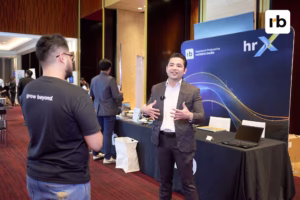 Vincent Benedicto speaking at HRX Philippines 2025, addressing the future of hybrid work and AI ethics.