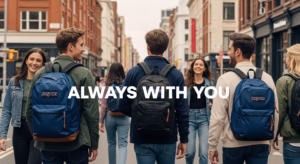 JanSport's 'Always With You' campaign showcases relatable, awkward moments with retro animations and Gen Z humor