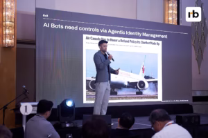 Rory Freeborn speaking about digital identity and AI in Manila